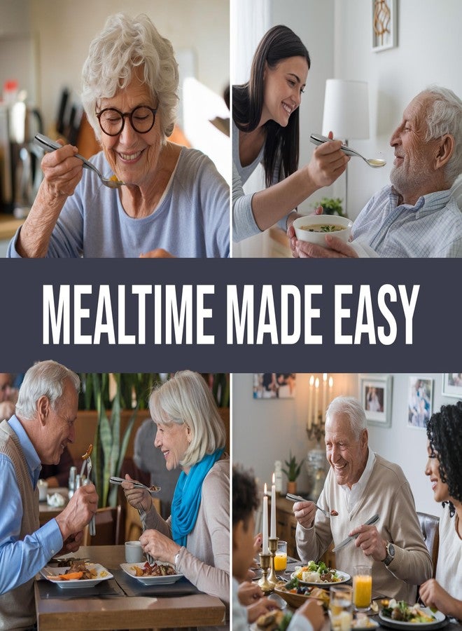 BUNMO Weighted Utensils for Hand Tremors - Elderly, Weak Hand Grip & Handicapped - Stainless Steel - Eat Independently - Weighted 3 Piece Set - Image 3